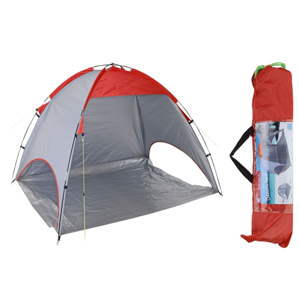 Probeach Strandzelt 220x120x115 cm rot und grau