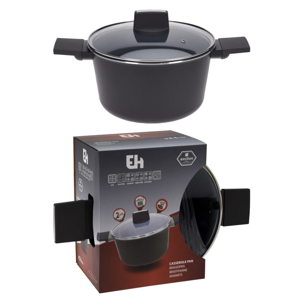 Excellent Houseware Bratpfanne mit Deckel, 24 cm