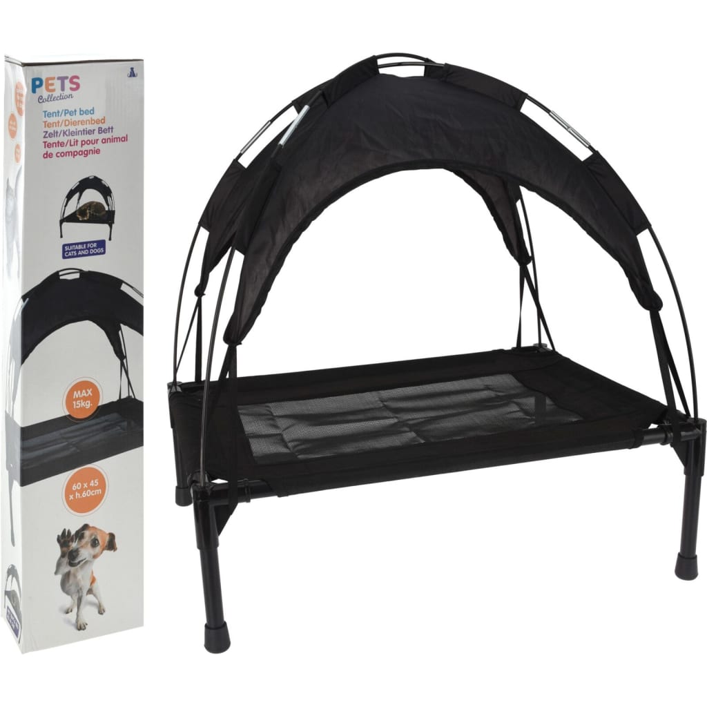 Pets Collection Haustierbett/Haustierzelt 60x45 cm schwarz