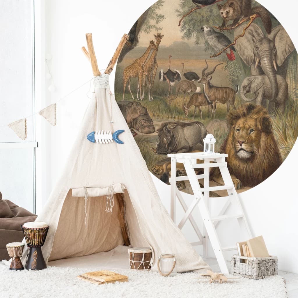 Wallart behangcirkel animals of africa 142,5 cm