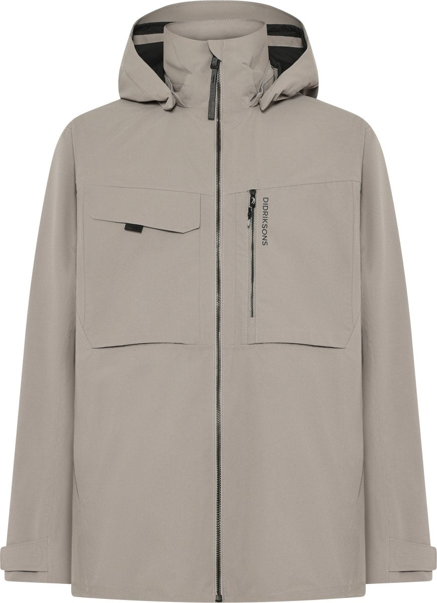 Didriksons aston usx jkt 5 unisex outdoorjas - ash brown s
