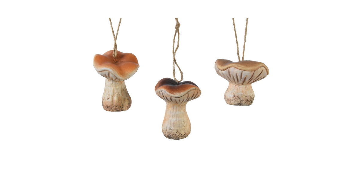 Herfsthanger paddenstoel terracotta 6 x 6 x 8 cm 3 assorti