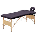 Vidaxl -Massagetafel jijammenklappbar 2 Zonen Holz lila