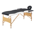Vidaxl -Massagetisch zuammenklappbar 2 Sons Holz schwarz und weiß