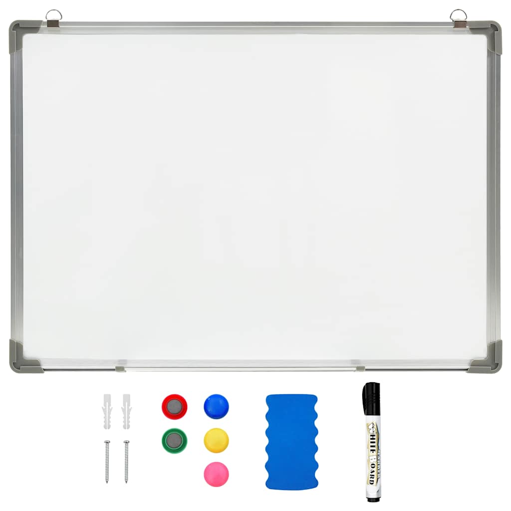 Vidaxl whiteboard magnetisch 90x60 cm staal wit