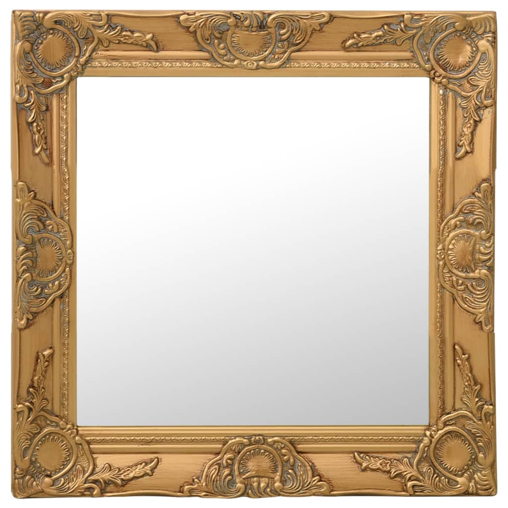 VidaXL Wandspiegel im Barockstil, 50 x 50 cm, goldfarben