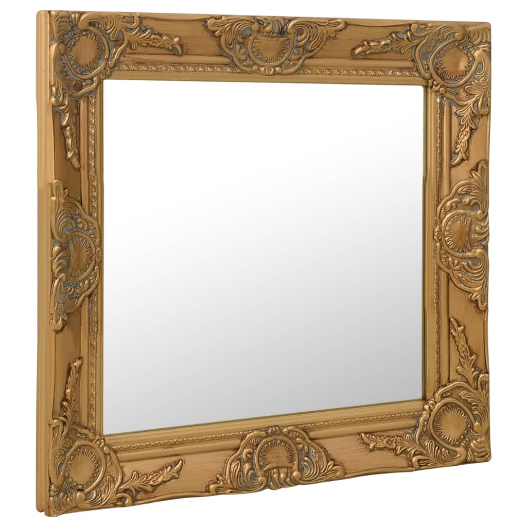 VidaXL Wandspiegel im Barockstil, 50 x 50 cm, goldfarben