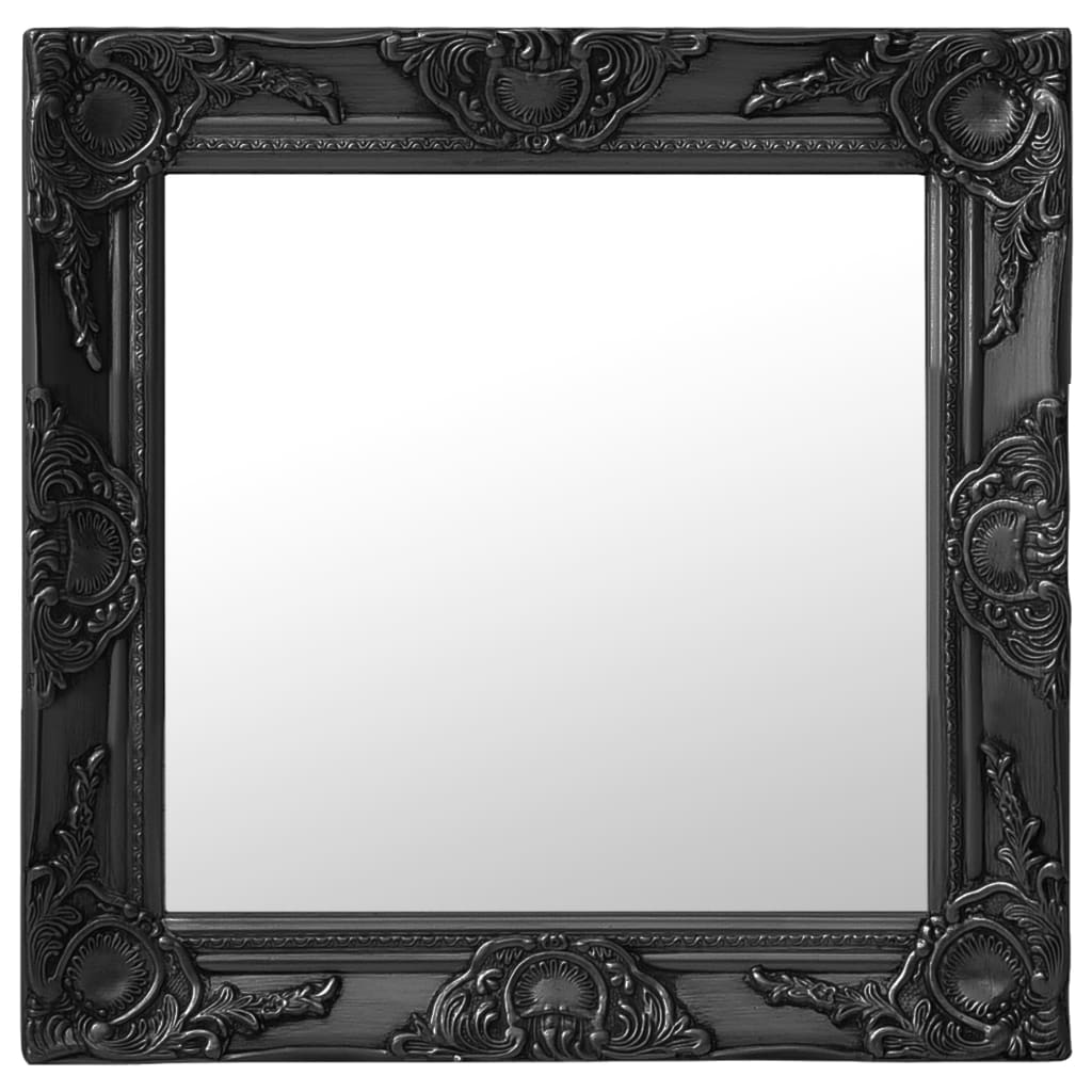 VidaXL Wandspiegel im Barockstil, 50 x 50 cm, Schwarz