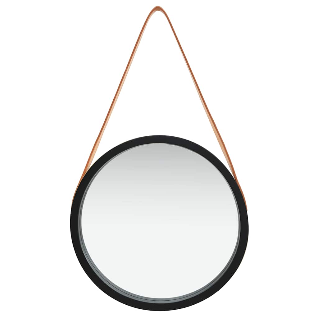 VidaXL Wandspiegel mit Tragegurt, 40 cm, Schwarz