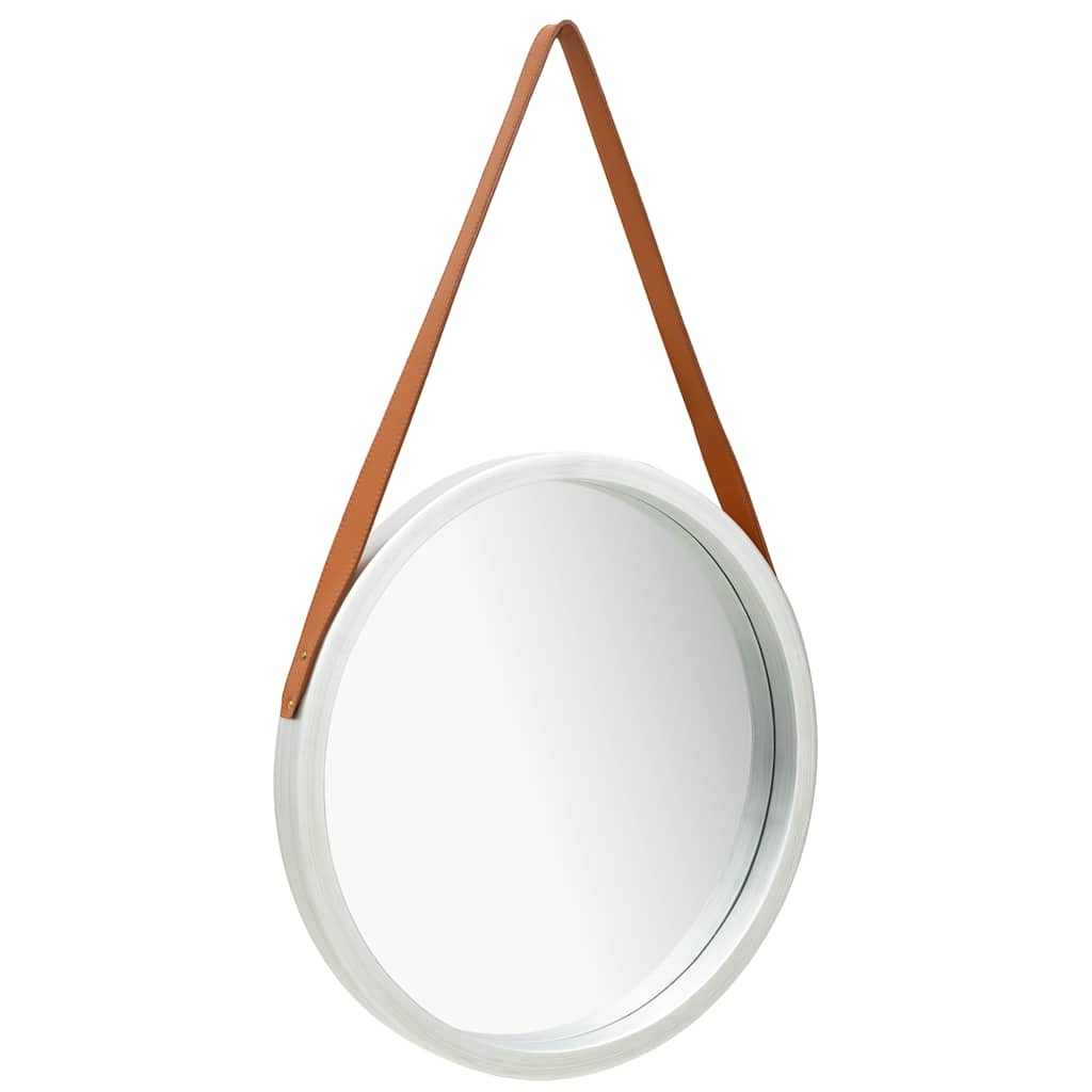 VidaXL Wandspiegel mit Tragegurt, 50 cm, silberfarben