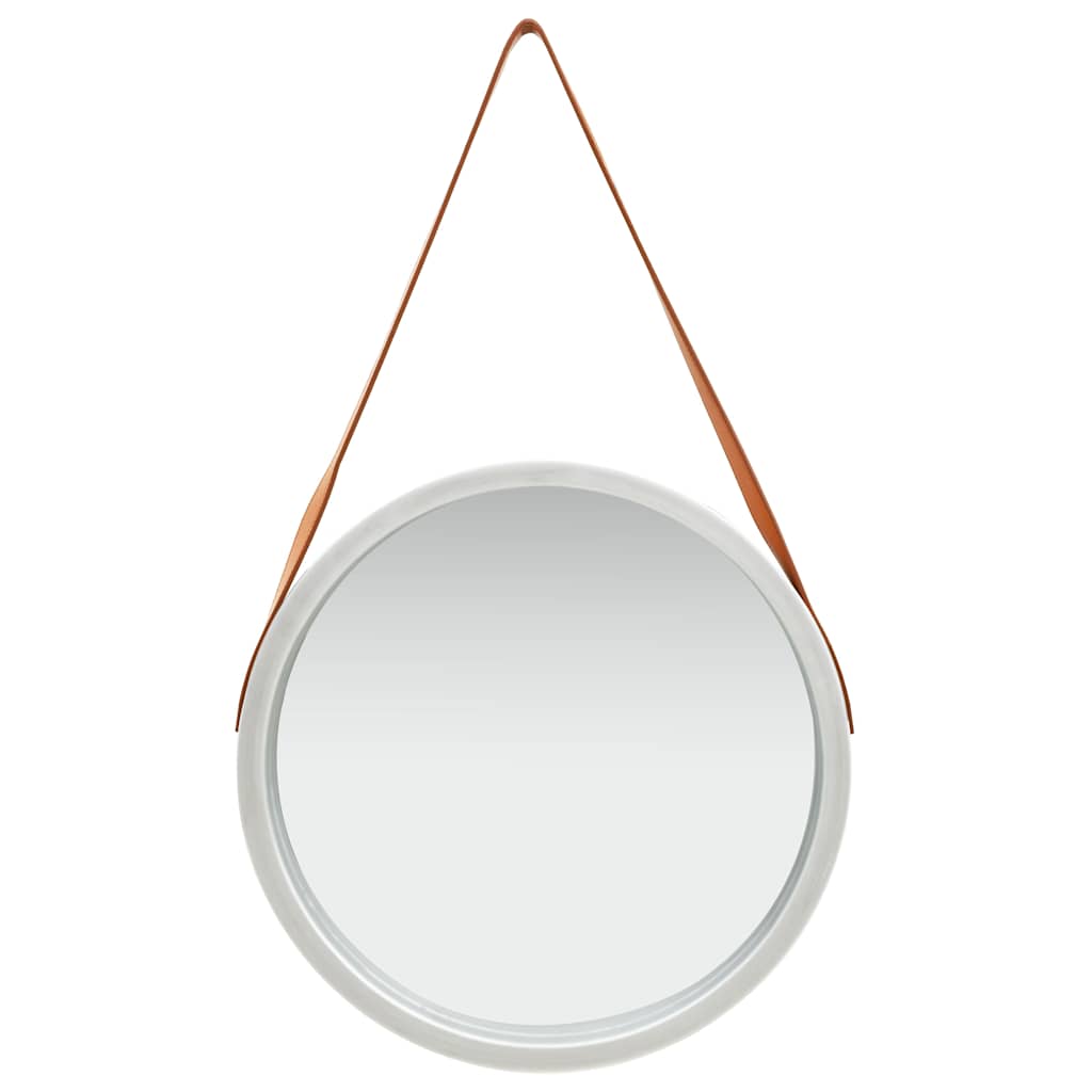 VidaXL Wandspiegel mit Tragegurt, 50 cm, silberfarben