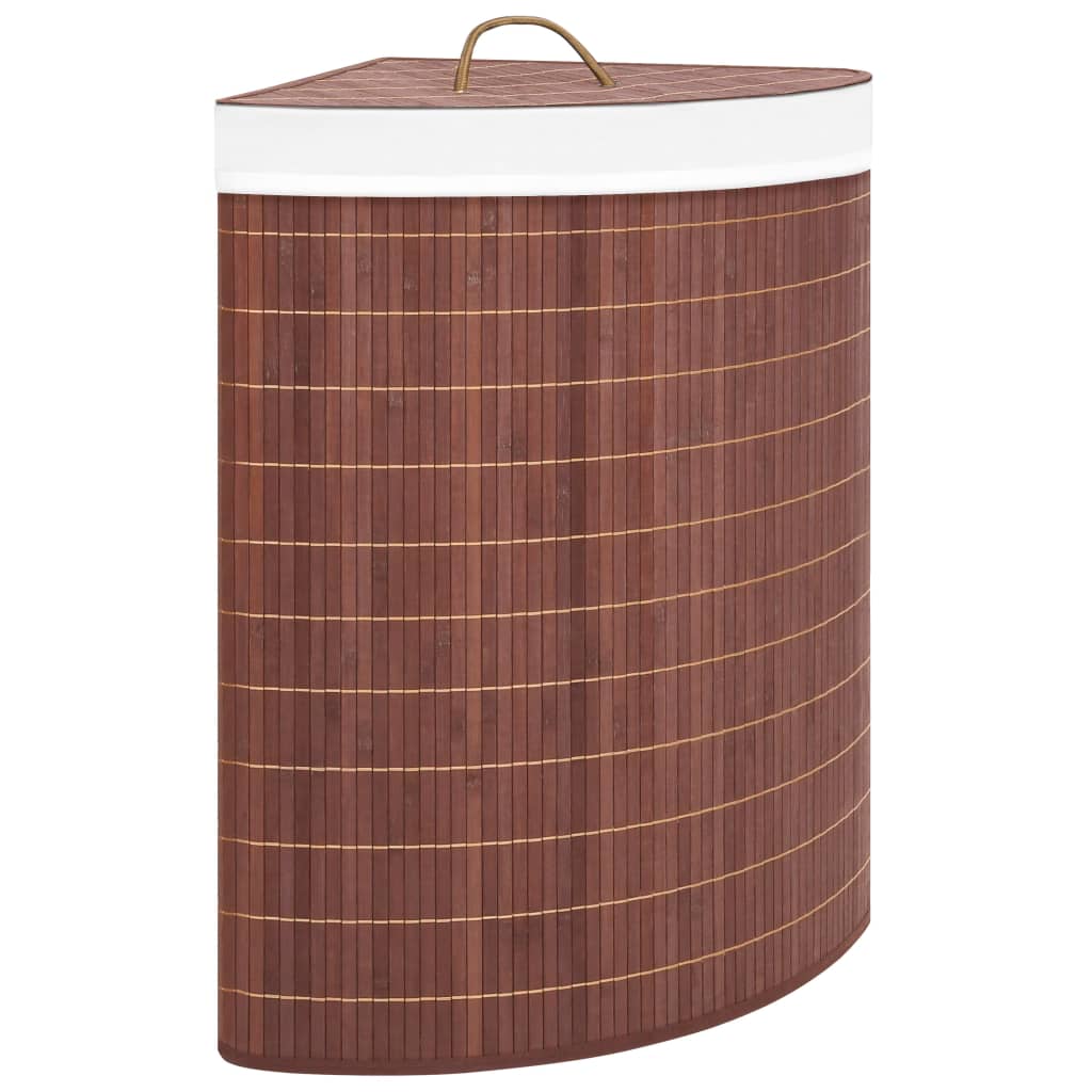 VidaXL Eckwäschekorb 60 l Bambusbraun