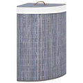 VidaXL Eckwäschekorb 60 l Bambusgrau