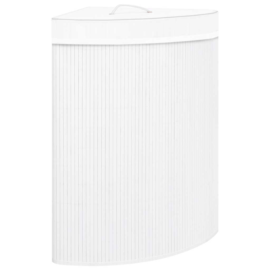 Vidaxl hoekwasmand 60 l bamboe wit