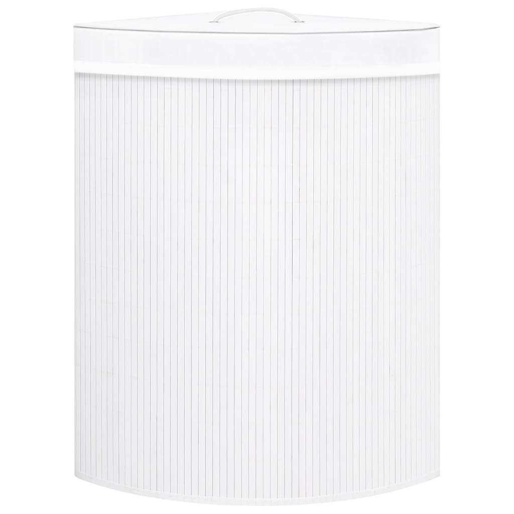 VidaXL Eckwäschekorb 60 l Bambus Weiß