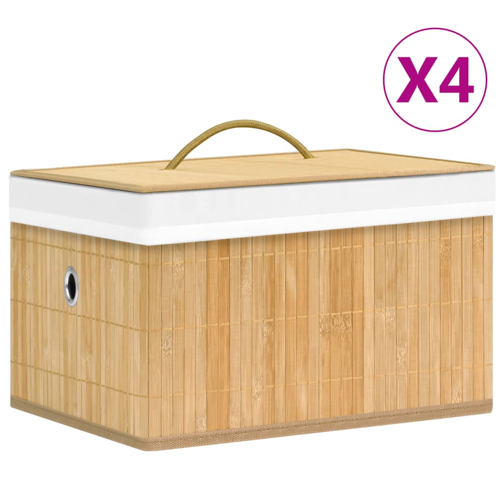 VidaXL Aufbewahrungsboxen, 4 Stück, Bambus