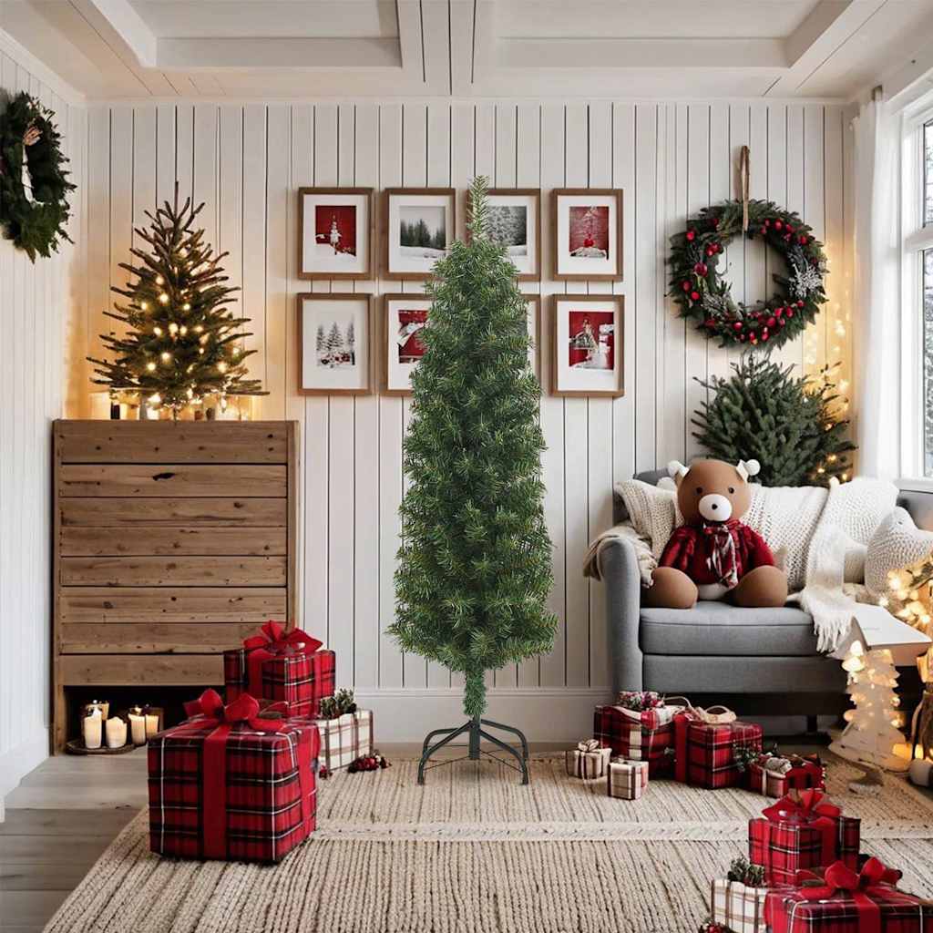 Vidaxl Kunstkerstboom mit Standardschmal 180 cm PVC Grün