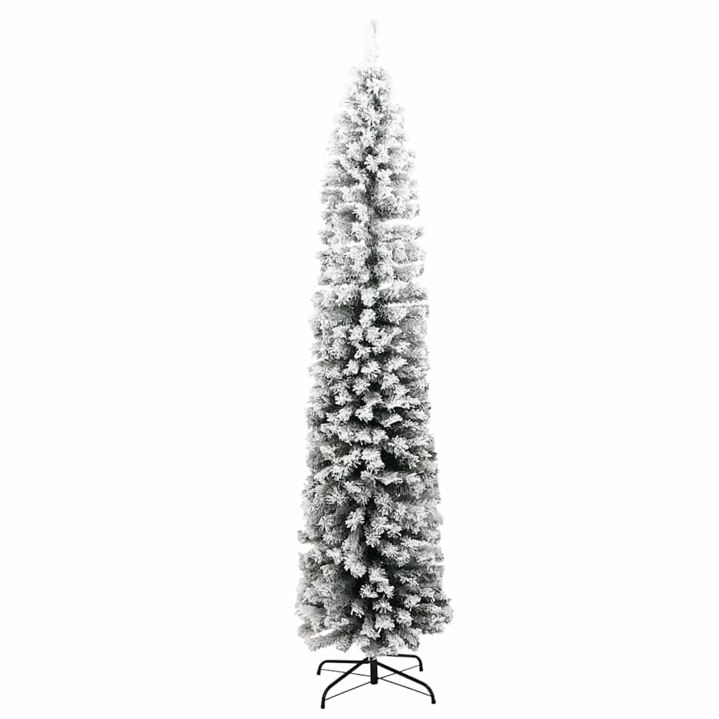 Vidaxl kunstkerstboom met sneeuw smal 240 cm pvc groen