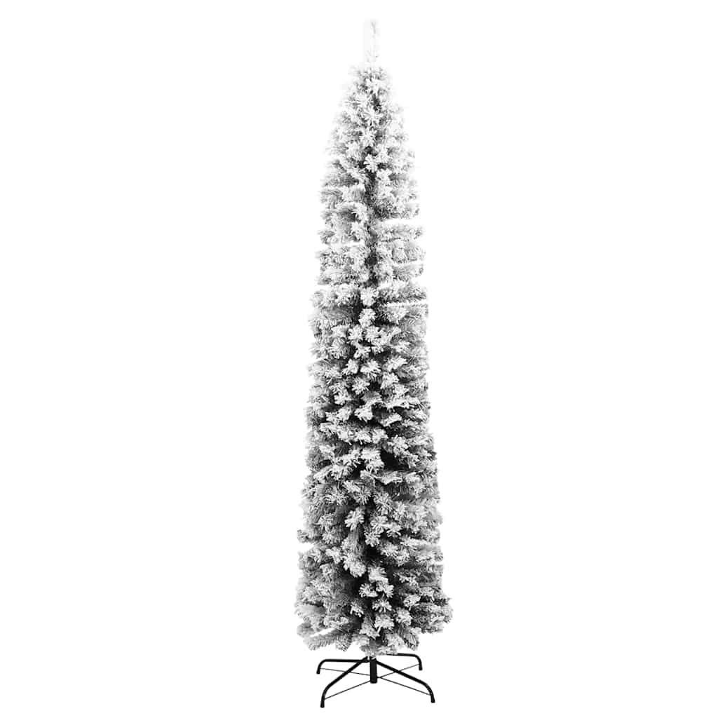 Vidaxl kunstkerstboom met sneeuw smal 240 cm pvc groen
