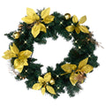 VidaXL Weihnachtskranz mit LED-Beleuchtung, 60 cm, PVC, Grün