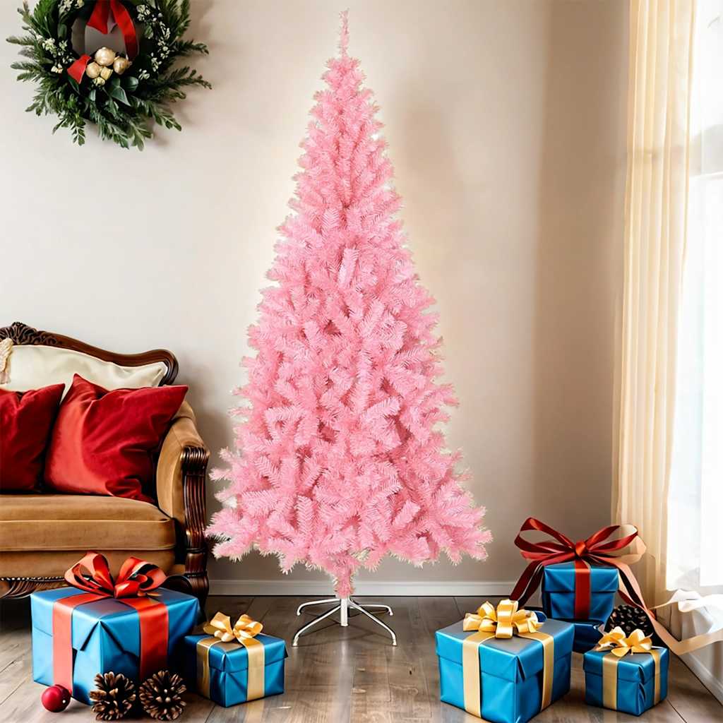 VidaXL Künstlicher Weihnachtsbaum mit Ständer, 180 cm, PVC, Rosa
