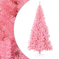 Vidaxl kunstkerstboom met standaard 210 cm pvc roze