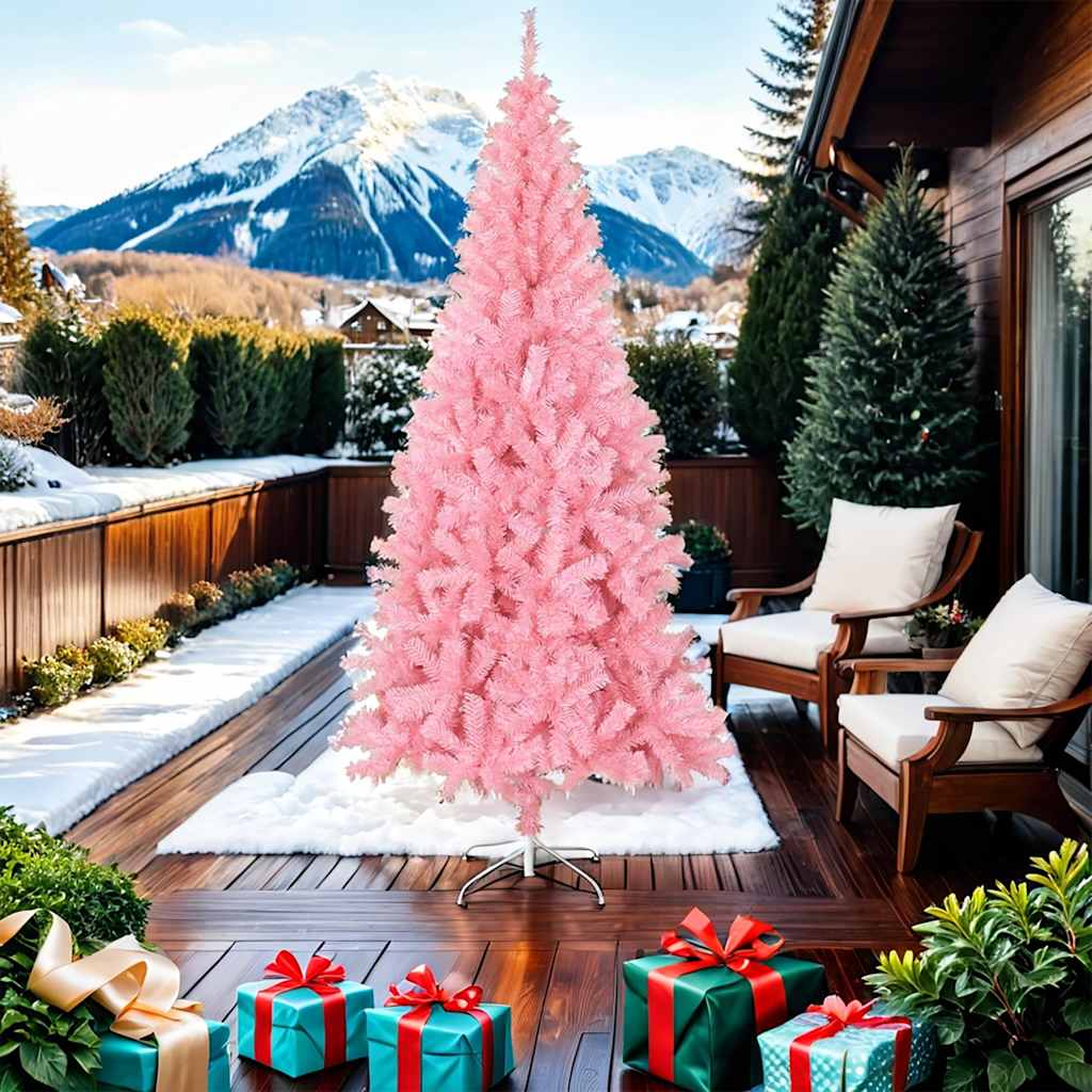 VidaXL Künstlicher Weihnachtsbaum mit Ständer, 210 cm, PVC, Rosa