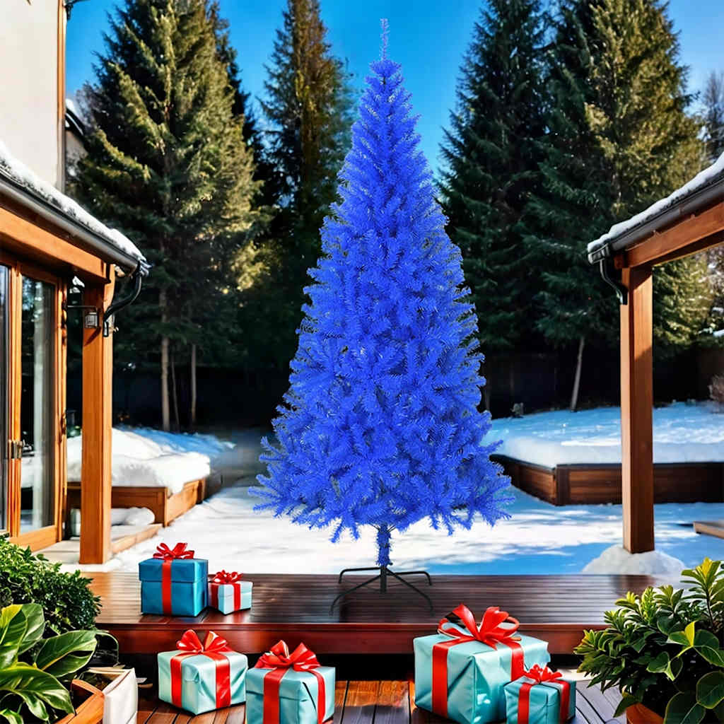 VidaXL Künstlicher Weihnachtsbaum mit Ständer, 210 cm, PVC, Blau