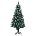 Vidaxl kunstkerstboom met dennenappels en witte sneeuw 180 cm