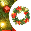 VidaXL Weihnachtskranz mit LED-Beleuchtung, 60 cm, PVC, Grün