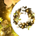 VidaXL Weihnachtskranz mit LED-Beleuchtung, 60 cm, PVC, Schwarz