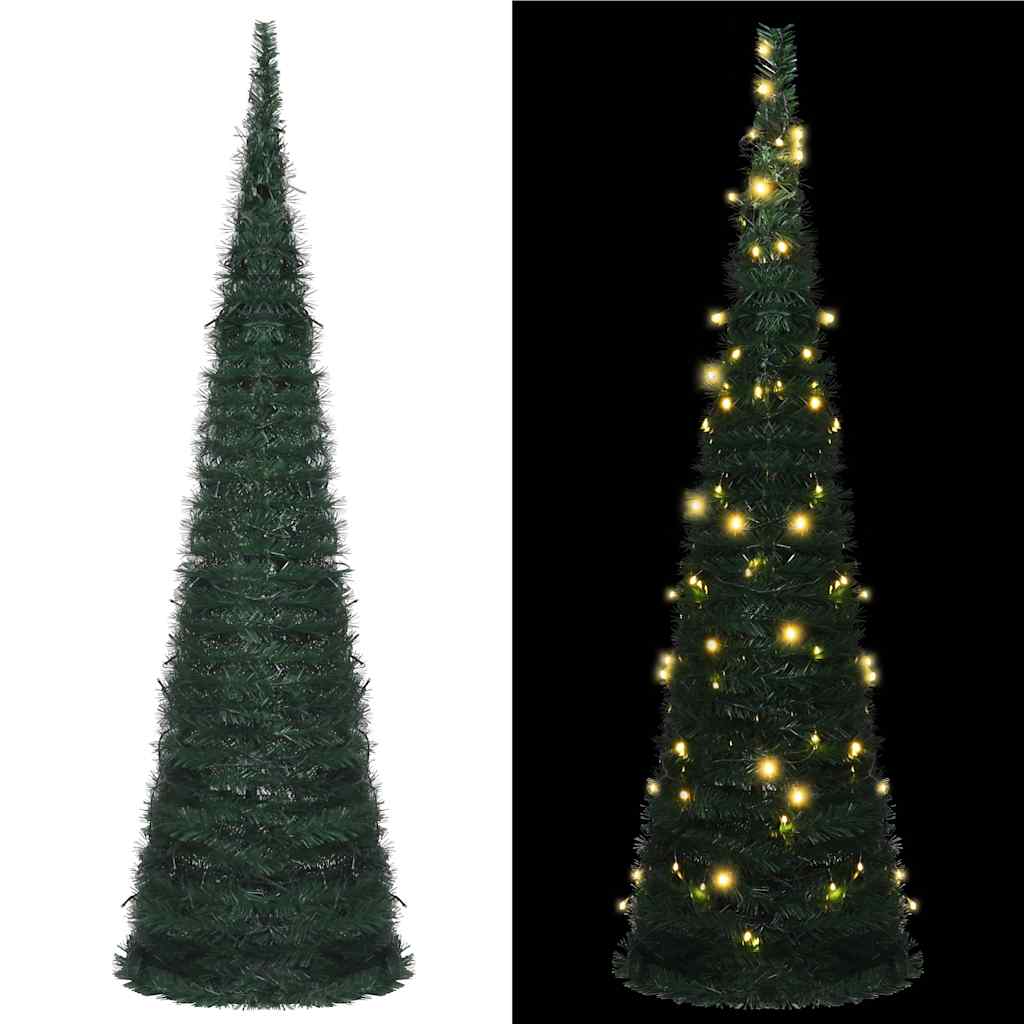 Künstlicher VidaXL Weihnachtsbaum mit Lichterkette, Pop-Up, 210 cm, Grün