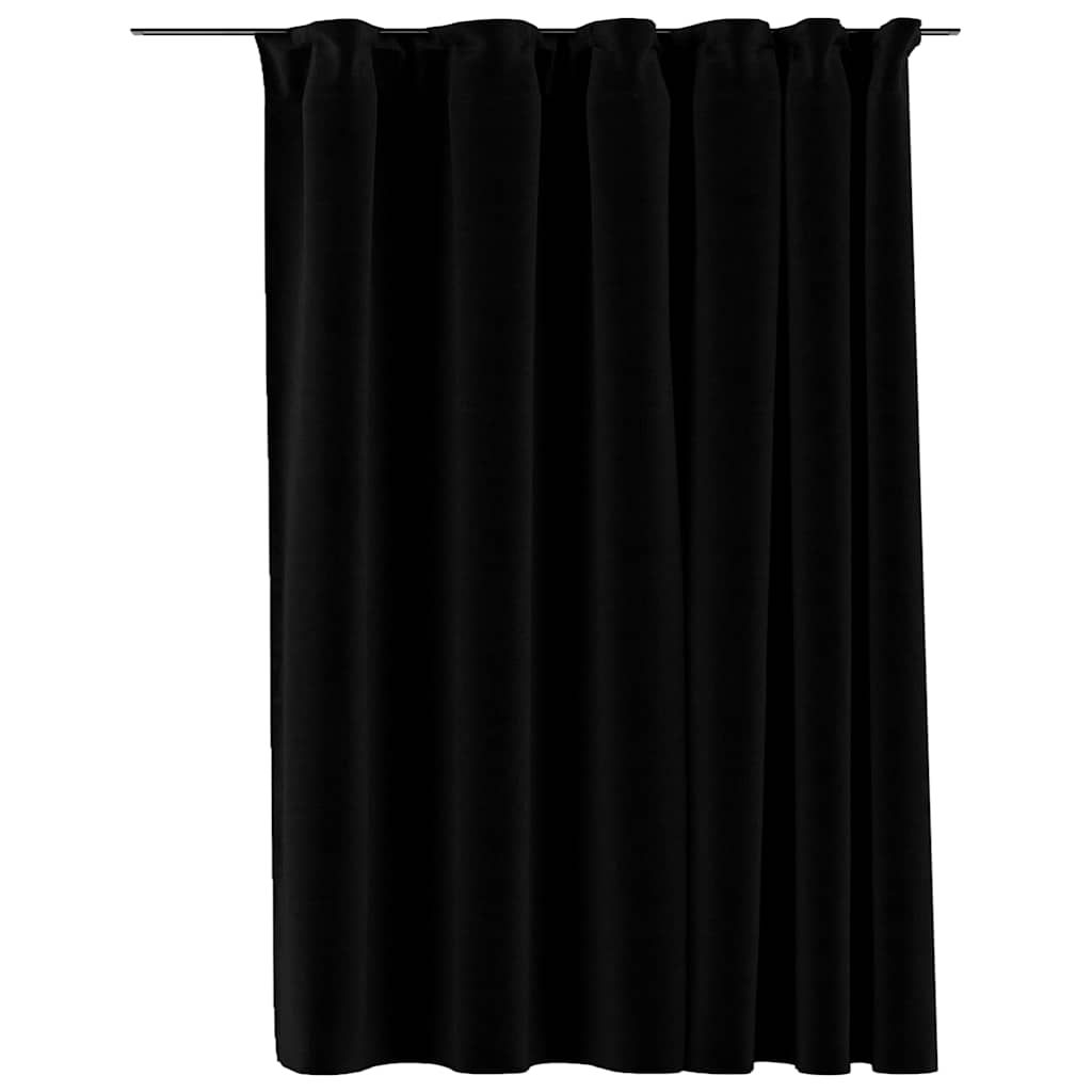 VidaXL Vorhang in Leinenoptik, verdunkelnd, mit Haken, 290 x 245 cm, schwarz