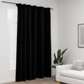 VidaXL Vorhang in Leinenoptik, verdunkelnd, mit Haken, 290 x 245 cm, schwarz