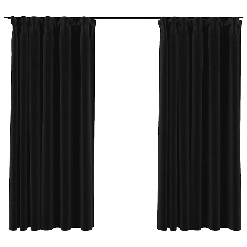 VidaXL Gardinenhaken aus Leinen, Verdunkelungsoptik, 2 Stück, 140 x 175 cm, Anthrazit