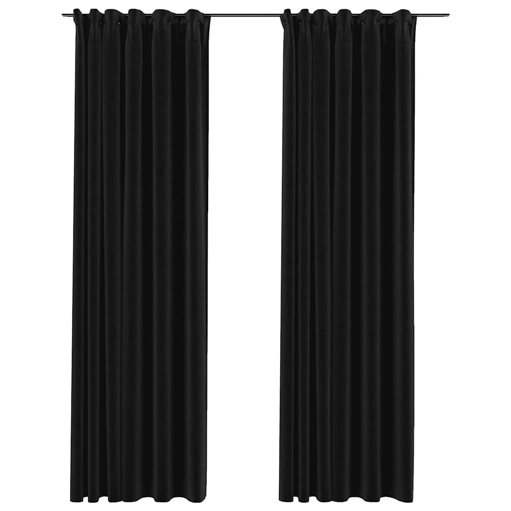 VidaXL Gardinenhaken aus Leinen, Verdunkelungsoptik, 2 Stück, 140 x 225 cm, Anthrazit