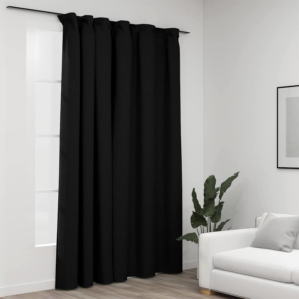 VidaXL Gardinenhaken in Leinenoptik, 290 x 245 cm, Anthrazit