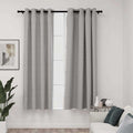 VidaXL Vorhänge in Leinenoptik, verdunkelnd, Ösen, 2 Stück, 140 x 175 cm, grau