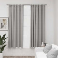 Vidaxl gordijnen linnen-look verduisterend haken 2 st 140x175 cm grijs