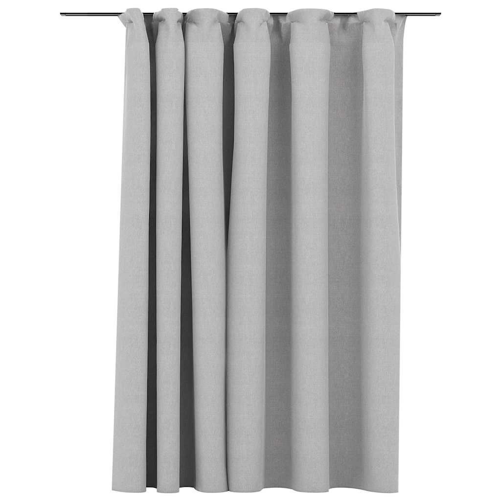 VidaXL Vorhang in Leinenoptik, Verdunkelungsvorhang mit Haken, 290 x 245 cm, Grau