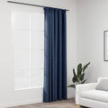 VidaXL Vorhang in Leinenoptik, verdunkelnd, mit Haken, 290 x 245 cm, blau