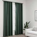 Vidaxl gordijnen linnen-look verduisterend haken 2 st 140x225 cm groen