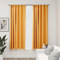 VidaXL Gardinenhaken in Leinenoptik, Verdunkelung, 2 Stück, 140 x 175 cm, Gelb