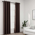 VidaXL Vorhänge in Leinenoptik, verdunkelnd, Ösen, 2 Stück, 140 x 225 cm, Taupe