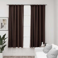 Vidaxl gordijnen linnen-look verduisterend haken 2 st 140x175 cm taupe