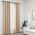 VidaXL Vorhänge in Leinenoptik, verdunkelnd, Ösen, 2 Stück, 140 x 225 cm, beige
