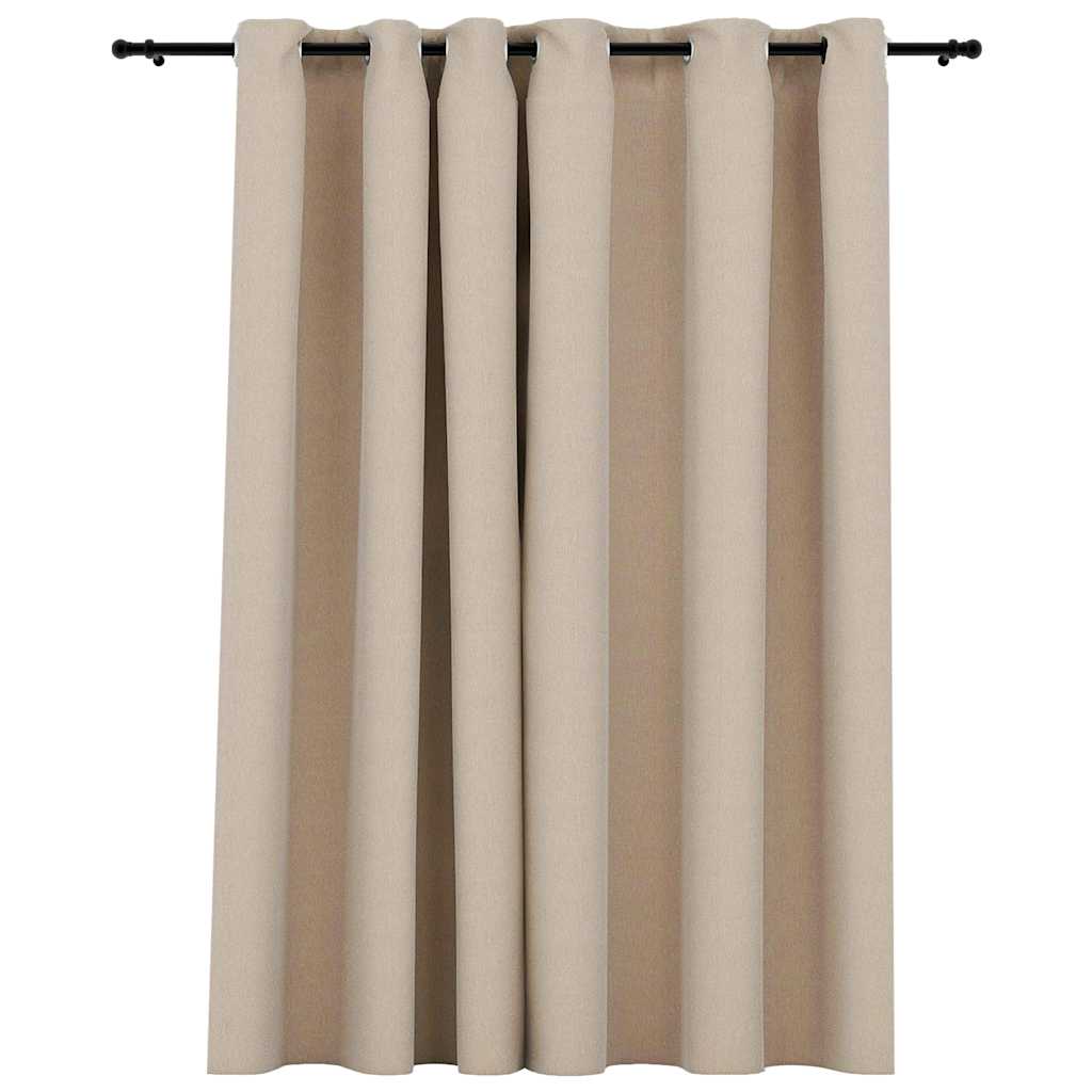 VidaXL Verdunkelungsvorhang in Leinenoptik mit Ösen, 290 x 245 cm, beige