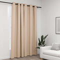 VidaXL Verdunkelungsvorhang in Leinenoptik mit Ösen, 290 x 245 cm, beige