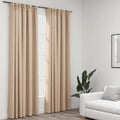 VidaXL Gardinenhaken in Leinenoptik, Verdunkelungsoptik, 2 Stück, 140 x 225 cm, beige