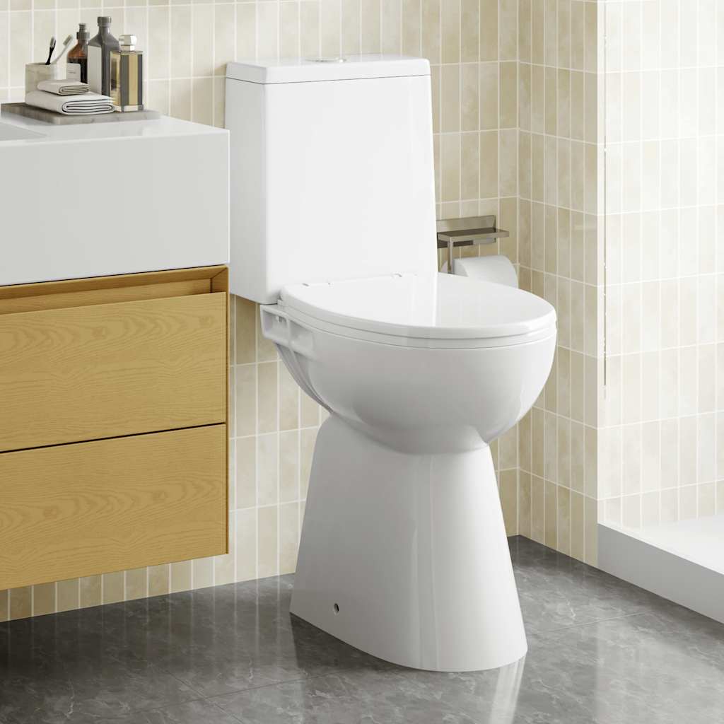 Vidaxl randloos toilet 7 cm extra hoogte soft-close keramiek wit